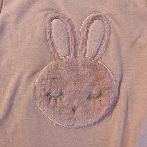 Btween NWT Soft Baby Pink Sweater Fuzzy Bunny Long Sleeve Top, Size 7 - Picture 2 of 5
