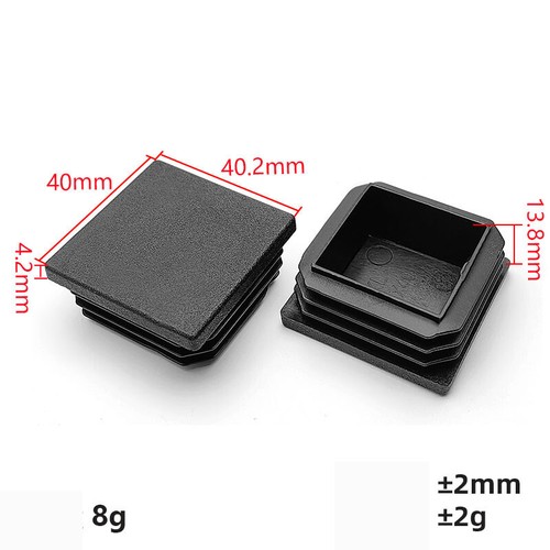 Tapas de extremo cuadradas de plástico negro tubo rectangular insertos tapón tapón - Imagen 20 de 65