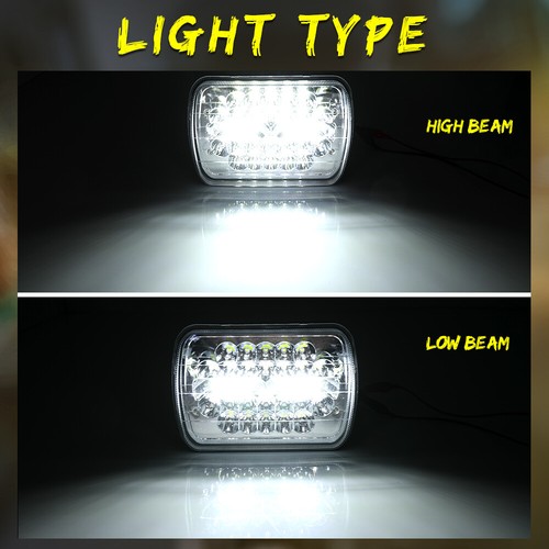 Pair 7x6" LED Headlights High/Lo Beam Halo DRL For Express Savana 1500 2500 3500 - Picture 3 of 11