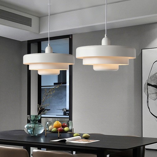 Modern Single Hanging Ceiling Light Semi Flush Mount Pendant Lighting Adjustable - Picture 9 of 12