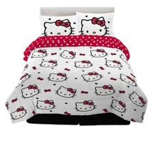 Hello Kitty "Big Bow" Kids Reversible Full Bed Set-W11939522256