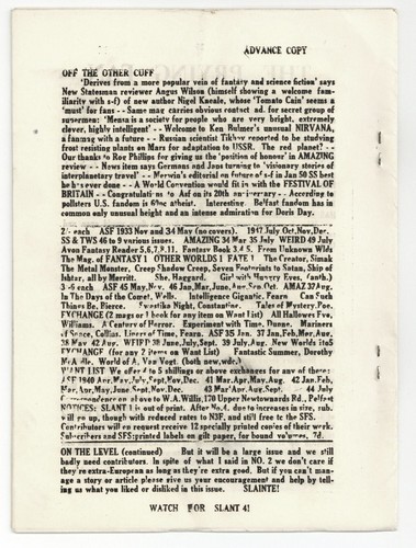 Slant ~ No. 3 Spring, 1950 ~ Belfast ~ Sci-Fi Fanzine ~ Forrest J. Ackerman ~ SF - Imagen 2 de 2