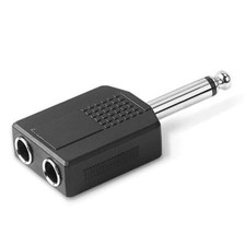 1/4" 6.35mm Stereo Plug Male To Dual 1/4" 6.35mm Jack Female Splitter Adapter Du