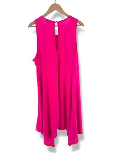 Torrid Hot Pink Fuchsia Trapez Swing Kleid Taschentuchsaum Größe 3X 22 24 Plus - Bild 4 von 11