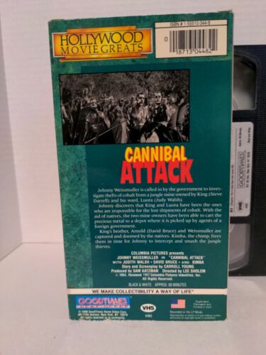 rare VHS-CANNIBAL ATTACK (1954)-Johnny Weissmuller, Judith Walsh B&W - Picture 2 of 2
