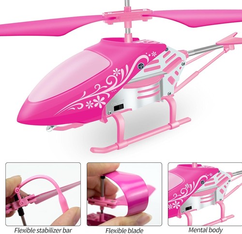 Remote Control Helicopter for Boys Girls Kids 2.4 GHz 3.5 Channel Pink Rc - Picture 3 of 6