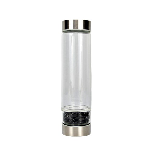 Natürlicher schwarzer Obsidian Quarz Kristall Energie Elixier Glas Wasserflasche Heilung - Bild 12 von 15