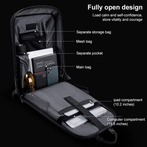 Shock Resistant Hard Shell Backpack Computer Backpack - Afbeelding 4 van 7