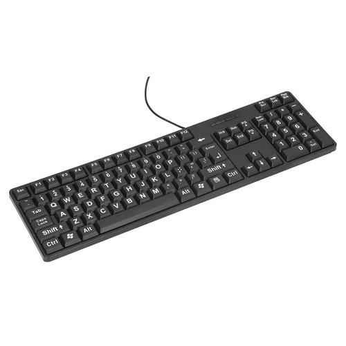 Wired Large Print Keyboard for Elderly 104 Keys Large Character Plug and Play - Picture 3 of 12