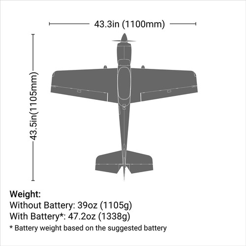 E-flite Sportix 1.1m PNP Brushless Sportflugzeug, schnelle Montage EFL10775 - Bild 11 von 12