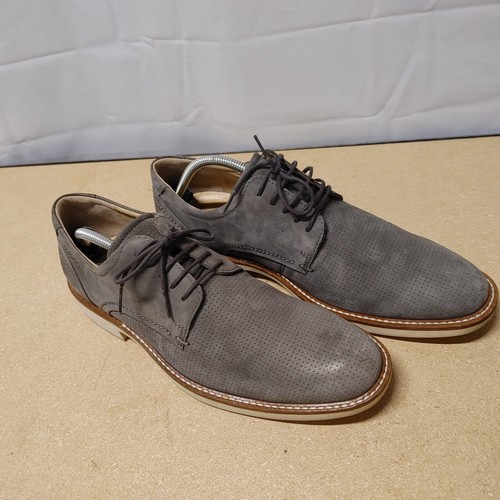 Ecco Men's Gray Leather Suede Oxford shoes Size EU43 / US 9/ UK 9.5 - Picture 3 of 18