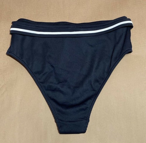 Topshop Black White Belted Bikini Swim Bottoms womens size 12 - Picture 2 of 4