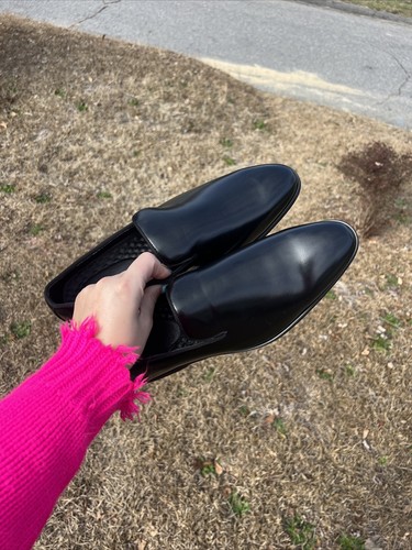 Brand New Black Slip On Shoes Loafers Red Soles Men Size 10 - Picture 13 of 18