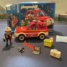 Playmobil 4822  FIRE CHIEF & CAR  Completed- Bent Axle On One Wheel