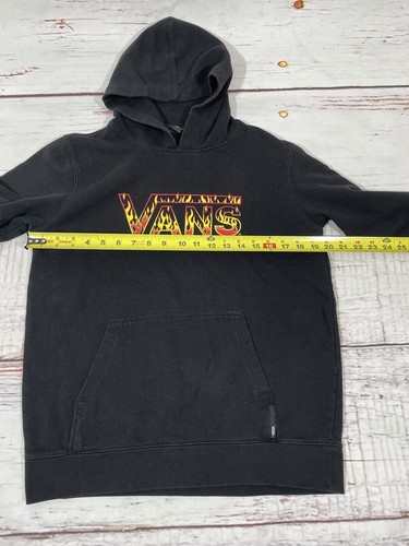 Vans Hoodie Youth Boys XLarge Black Off The Wall Flame Graphic Hooded Sweatshirt - Picture 3 of 6