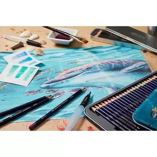 24 Colours Derwent INKTENSE Watercolour Pencils in Tin Art Adult Colouring Books - Picture 3 of 3