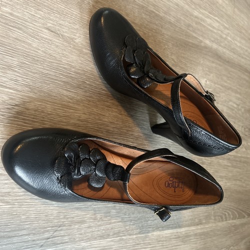 Indigo Clarks Woman’s 7.5 M Black Leather Strappy Comfort Heel Shoe - Picture 10 of 13