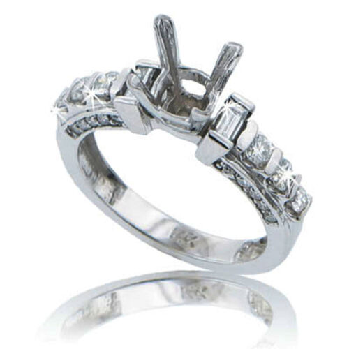 Semimontaggio Fidanzamento Diamante Taglio Tondo e Baguette 1,10 Ct. TW - Foto 2 di 4