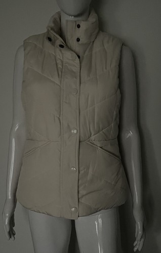 Banana Republic Women Puffer Vest Size S Zip closure Cream Ski Outdoor - Picture 7 of 13