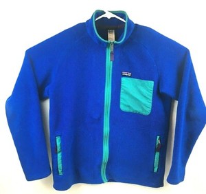 Patagonia-Mens-Sz-M-Two-Tone-Blue-Full-Zip-Fleece-Sweater-Jacket