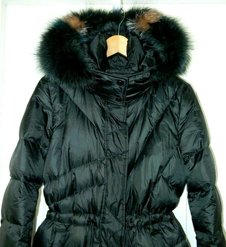 Andrew Marc piumino e pelliccia di volpe puffer coat, WOW GORGEOUS!-M, nero nuovo senza etichette $595 listino - Foto 3 di 24