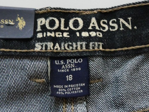US Polo Assn Boy's Jeans Size 18 Black Cotton Blend Straight Fit 26x32 NEW - Picture 4 of 8