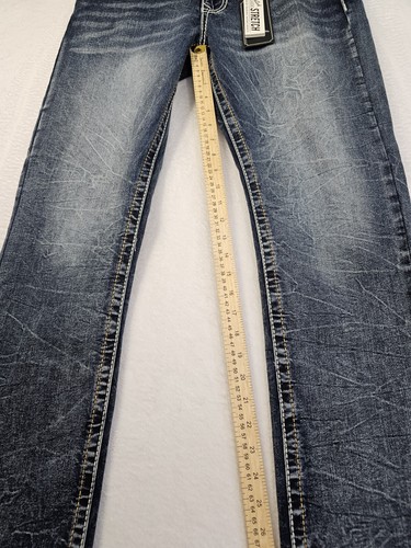 True Luck Jeans Slim Fit Men's Sz 34x30 Medium Wash Embroided Flap Pockets Nwt. - Picture 9 of 10