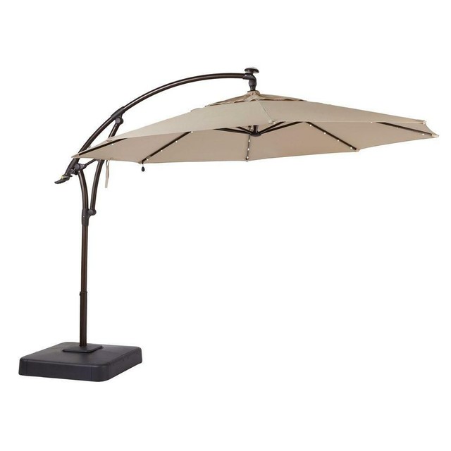 Hampton Bay Green 11 Ft Aluminum Patio Umbrella Sunbrella