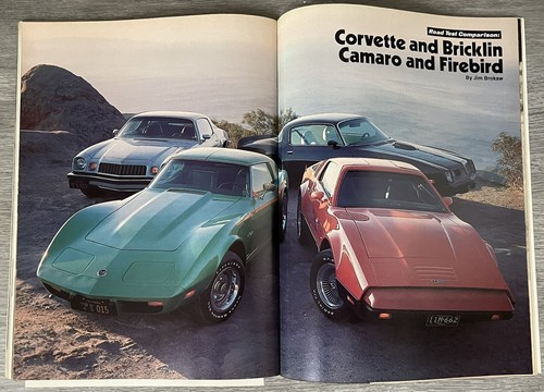 May 1975 MOTOR TREND ~ CORVETTE vs BRICKLIN, CAMARO vs FIREBIRD; Datsun B210 - Picture 2 of 12