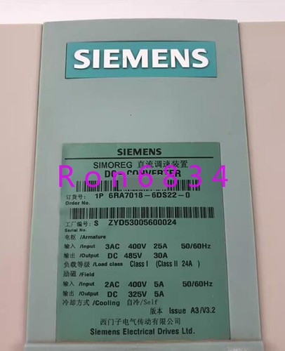 1pc used 6RA7018-6DS22-0 V3/V3.2 1P DC speed control device                 #8 - Picture 2 of 2