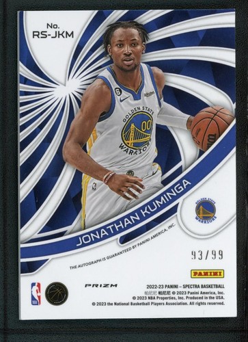 2022-23 JONATHAN KUMINGA 93/99 AUTO PANINI SPECTRA RADIANT AUTOGRAPHS - Afbeelding 2 van 2