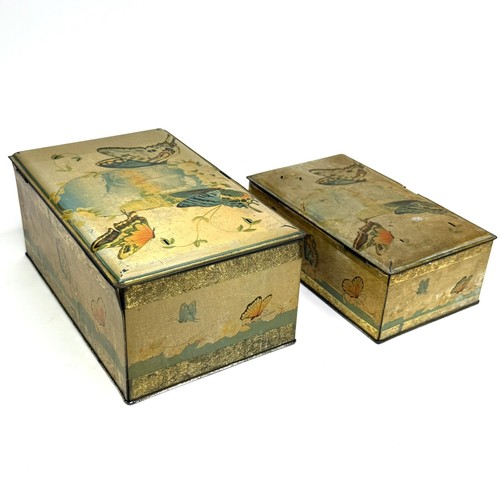 2 cajas de lata con bisagras Artstyle Chocolate Company con mariposas 1 y 2 libras EE. UU. - Imagen 4 de 24