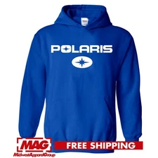POLARIS BLUE HOODIE ATV Snowmobile Snow Off Road RZR Racing Sports Sweatshirt