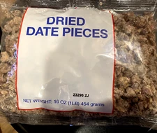 Dried Date Pieces 16 oz. Bag Dry Fruit (1 lb.) 454 g