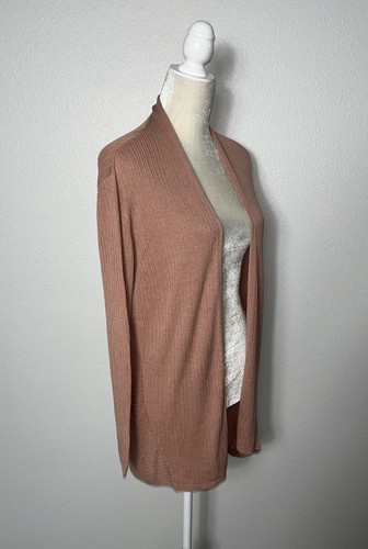 Eileen Fisher Seide Bio Baumwolle Langarm Longline Ribbed Duster Cardigan S - Bild 4 von 9