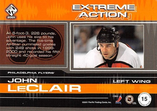 2000-01 Private Stock Extreme Action #15 John LeClair - Picture 2 of 2