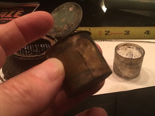 AUTHENTISCHER ANTIKER japanischer Bronze-Fischkorb Tintenfass aus der Meiji-Zeit  - Bild 13 von 16