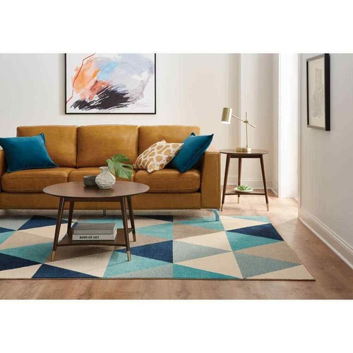 Tangier Blue Geo 6 ft. x 9 ft. Geometric Area Rug - Picture 2 of 7