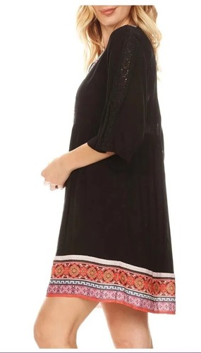 Mark Damen Gabrielle Stickerei Kleid schwarz Größe L - Bild 2 von 3