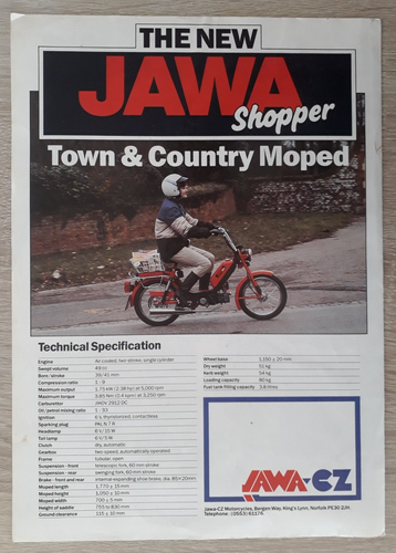 Jawa CZ Shopper Moped Brochure c.1985 - Imagen 3 de 3