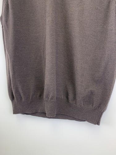 Toscano Firenze Sweater Vest Merino Wool Brown Pullover V Neck Italy Men Size XL - Picture 4 of 9