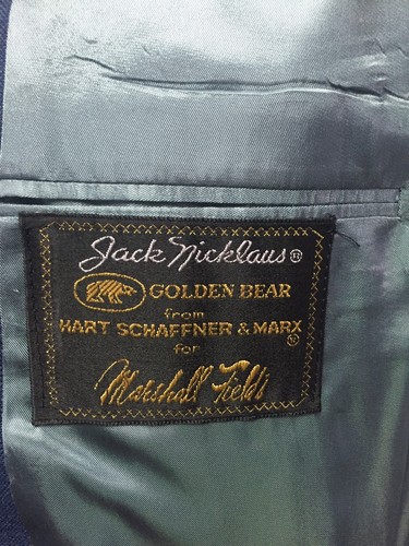 USA Jack Nicklaus Golden Bear Sport Coat Golf Linen Blue Masters Mens Jacket EUC - Picture 10 of 12