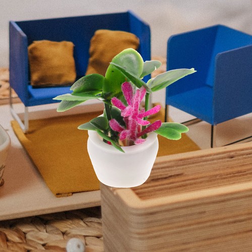 7 Pezzi Mini Vasi Piante Tavolo Fiori Decorazione Giardino Accessori Giocattolo Modello Fai da Te - Foto 7 di 12