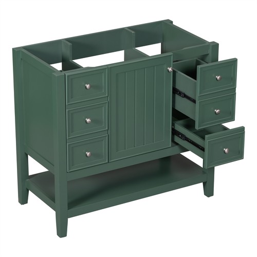 36" Bathroom Vanity with Sink Floor Standing Cabinet with 3 Drawers and Shelves - Picture 38 of 124