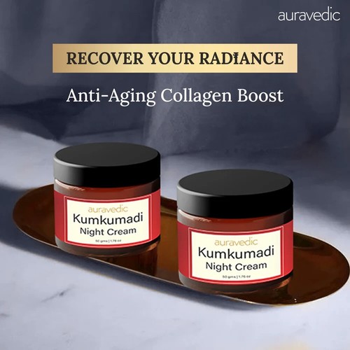 Auravedic - Kumkumadi Night Cream | Reduces Dark Spots & Blemishes, Herbal Blend - Picture 3 of 7