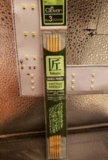 Clover Takumi Bamboo Premium Knitting Needles Double Point  No.3-7 Inch