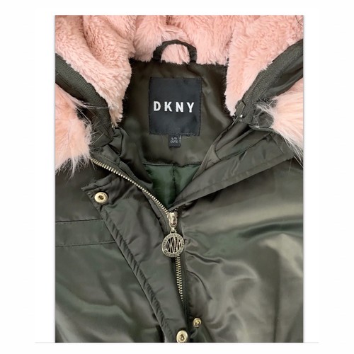 NWOT DKNY Big Girl Olive Green Hooded Long Anorak Jacket-Sz. Lg (14/16) - Picture 9 of 10