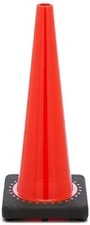 FC-120 Orange Traffic Safety Cone with Black Base, 12'' H