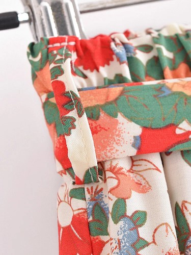 Womens Cream Red Floral Outfit Singlet Top Boho Long Wide Leg 2 Piece set - Picture 13 of 14