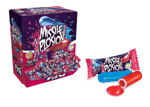 MISSILE XPLOSION Liquid filled Bubble gum 200/100/50/25/25/12 pieces FINI sweets - Picture 2 of 3
